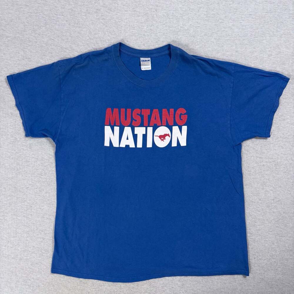 Gildan Heavy Cotton Mustang Nation Blue T-Shirt XL